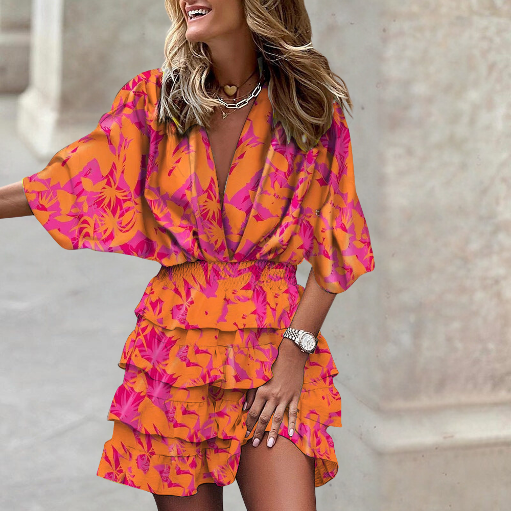 Tummy Control Draped Dress Womens - Colorful Vibrant Fit Dawella - Heston Manor