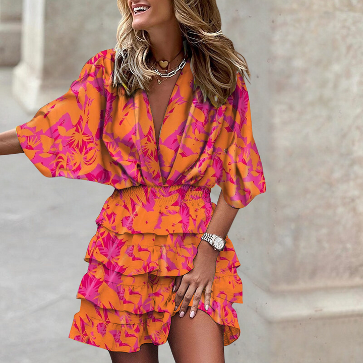 Tummy Control Draped Dress Womens - Colorful Vibrant Fit Dawella - Heston Manor