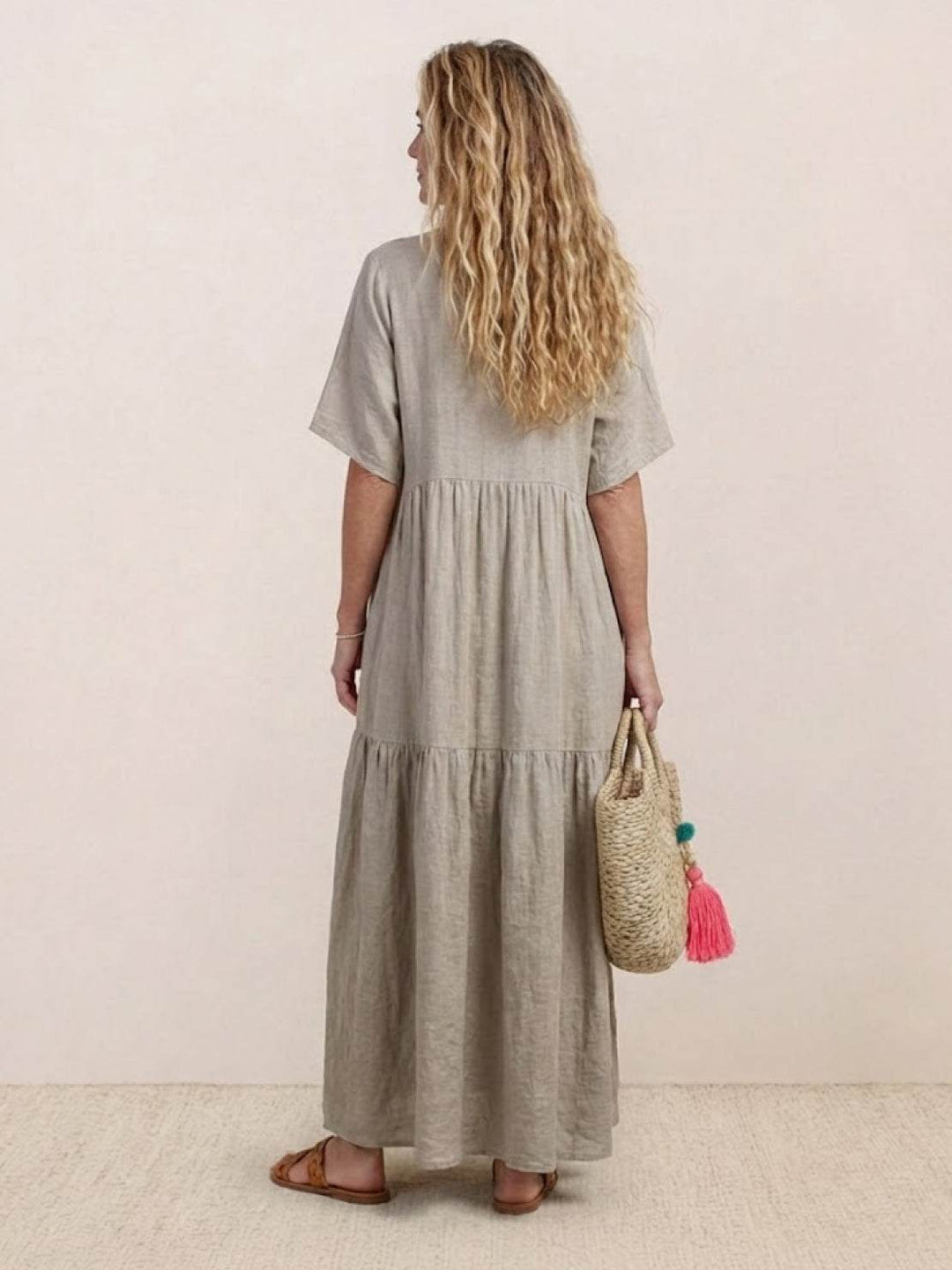 V-Neck Maxi Dress Womens - Tiered Bohemian Summer SiennaX - Heston Manor