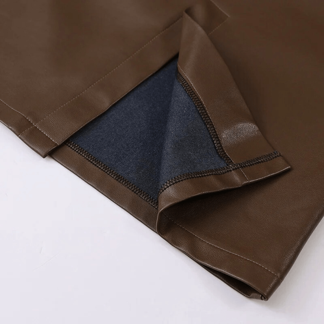 Valencia High-Waist Leather Skirt - Heston Manor