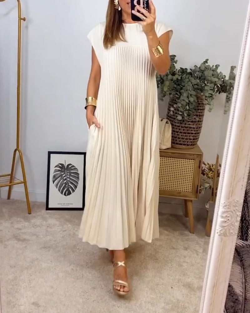 Maxi Dress Womens - Flowy Pleated Cocktail Gown Fernalyn - Heston Manor