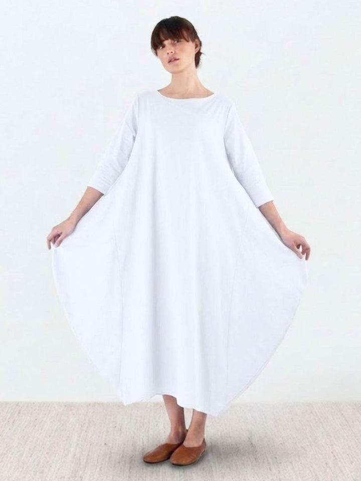 Boho Maxi Dress Womens - Oversized 3/4 Sleeves SerenaFlow - Heston Manor