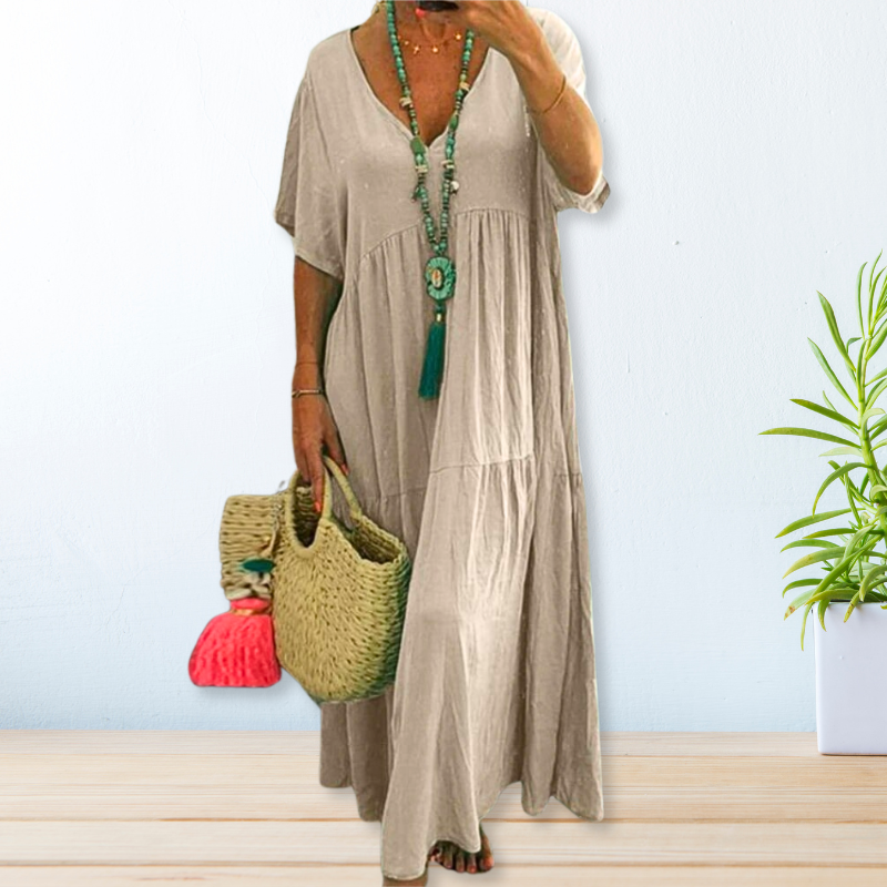 Elegant Draped Dress Womens - Breathable Graceful Design Clovaria - Heston Manor