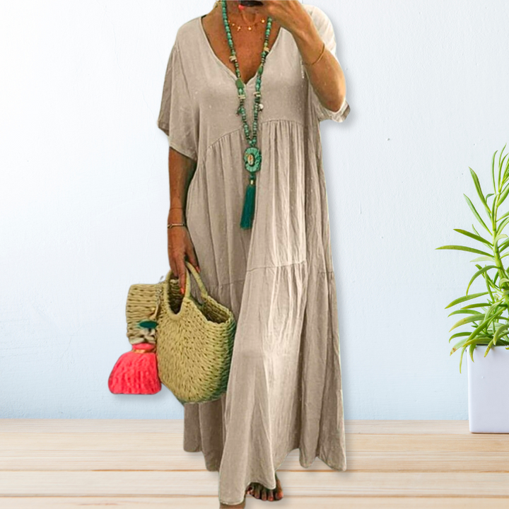 Elegant Draped Dress Womens - Breathable Graceful Design Clovaria - Heston Manor