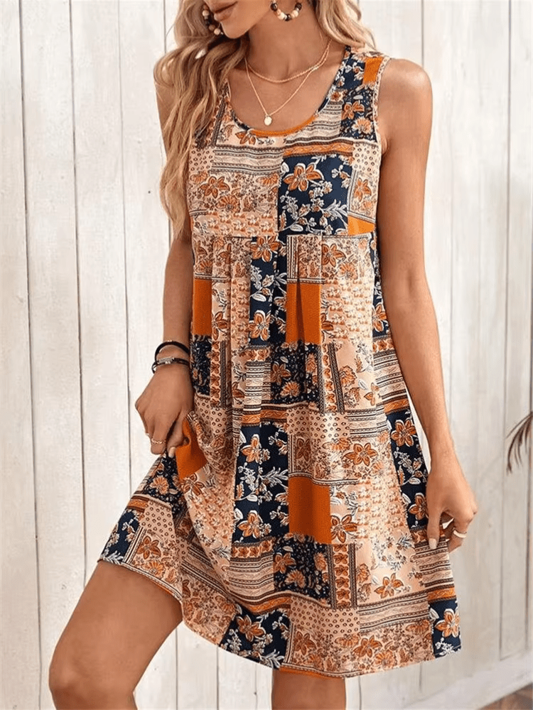 Boho Mini Dress Womens - Patchwork Summer Wear Indie-Gala - Heston Manor