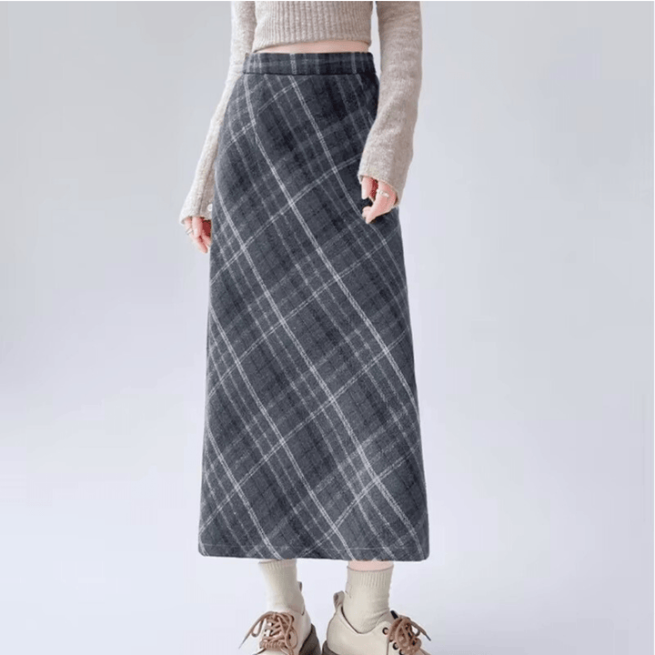 Elliott Cambridge Wool Skirt - Timeless Plaid Midi - Heston Manor