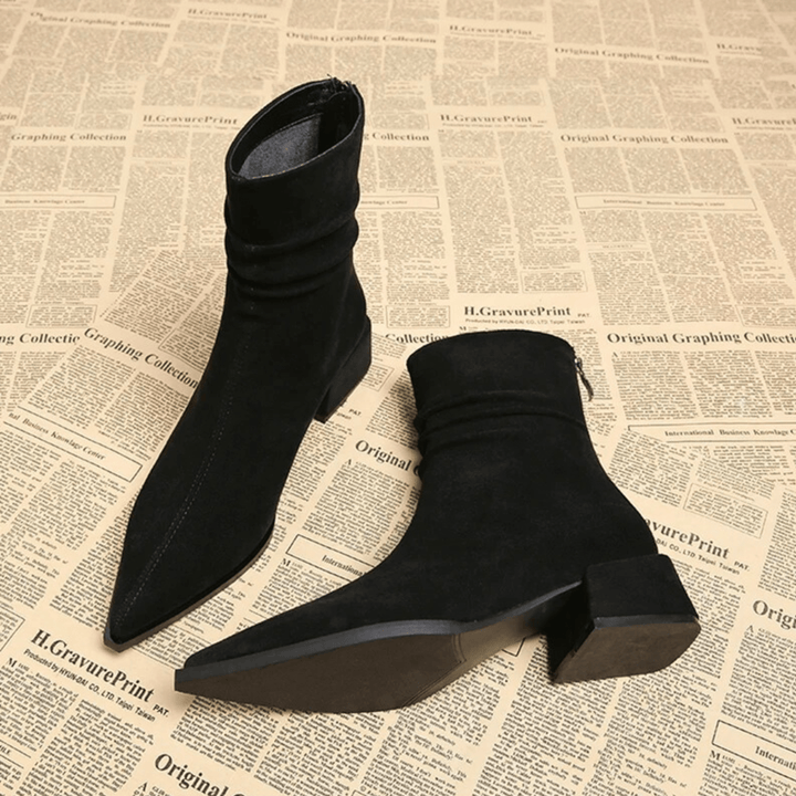 Valeria Pointed Toe Suede Boot - Heston Manor