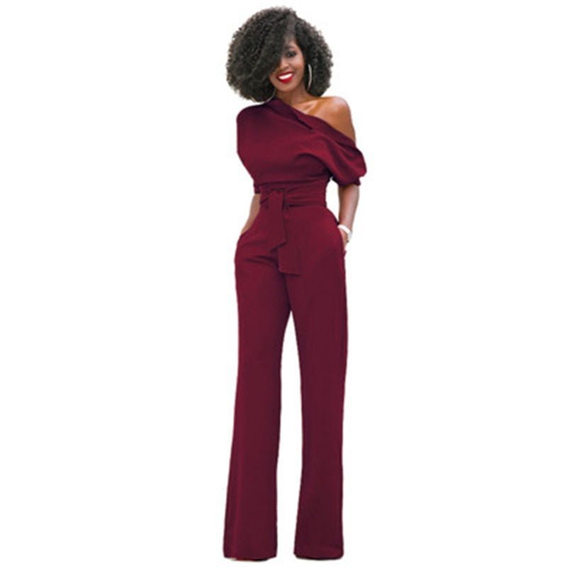 Wide-Leg Jumpsuit Womens - Off-Shoulder Formal Wear Rosabella - Heston Manor