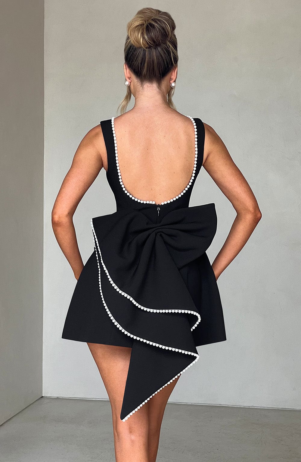 Mini Dress Womens - Pearl-Trim A-Line Sleeveless Chicella - Heston Manor