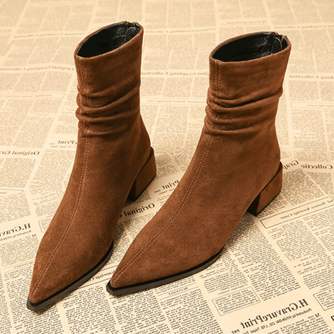 Valeria Pointed Toe Suede Boot - Heston Manor
