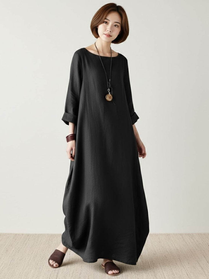 Boho Maxi Dress Womens - Oversized 3/4 Sleeves SerenaFlow - Heston Manor