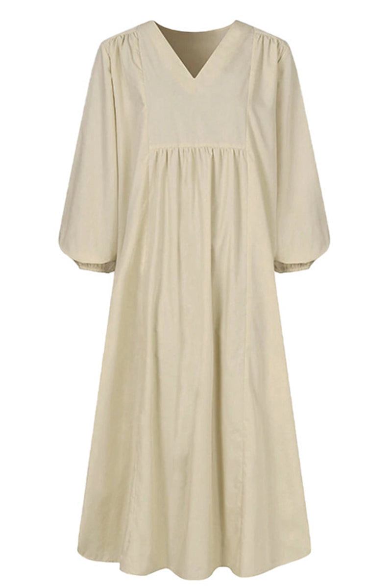 Midi Dress Womens - Smocked Waist Balloon Sleeves Joretta - Heston Manor