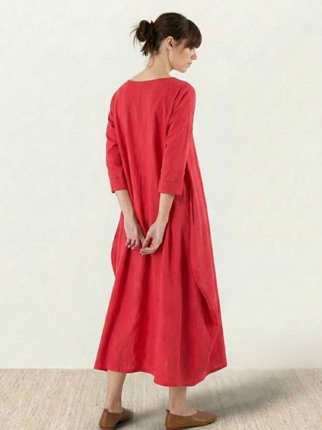 Boho Maxi Dress Womens - Oversized 3/4 Sleeves SerenaFlow - Heston Manor