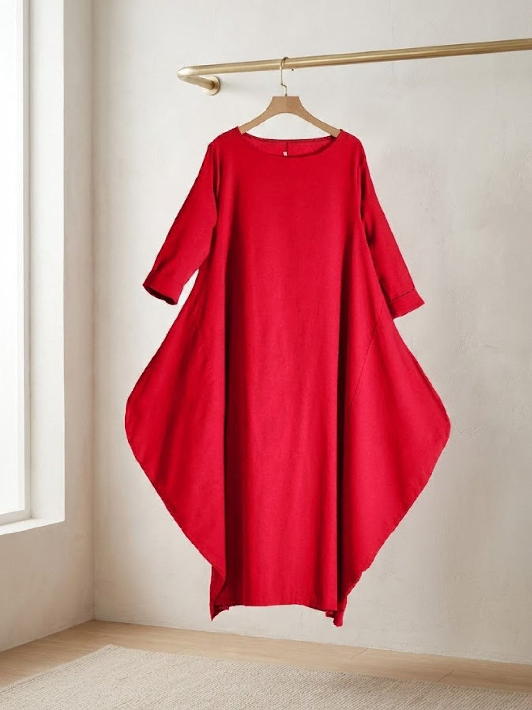 Boho Maxi Dress Womens - Oversized 3/4 Sleeves SerenaFlow - Heston Manor