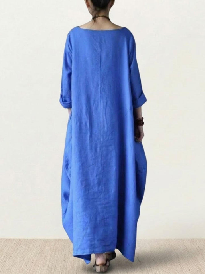 Boho Maxi Dress Womens - Oversized 3/4 Sleeves SerenaFlow - Heston Manor