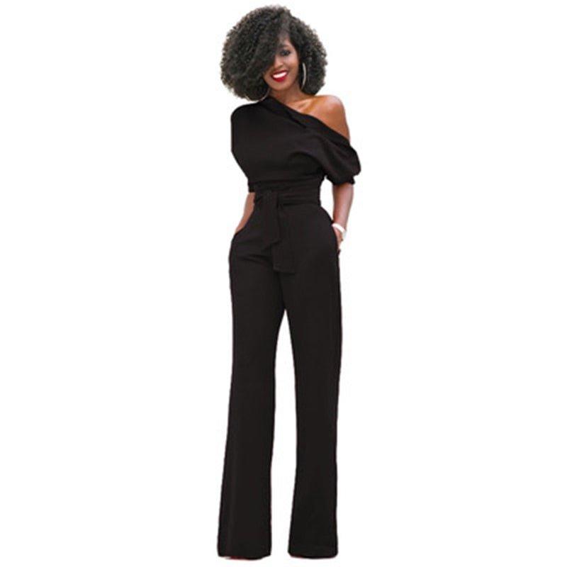Wide-Leg Jumpsuit Womens - Off-Shoulder Formal Wear Rosabella - Heston Manor