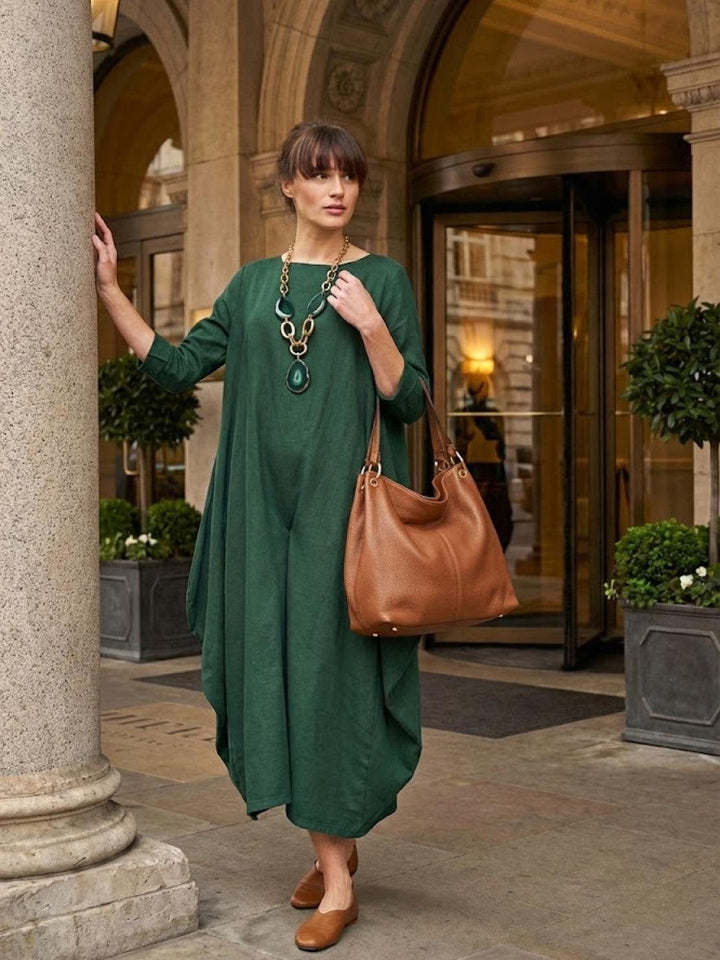 Boho Maxi Dress Womens - Oversized 3/4 Sleeves SerenaFlow - Heston Manor