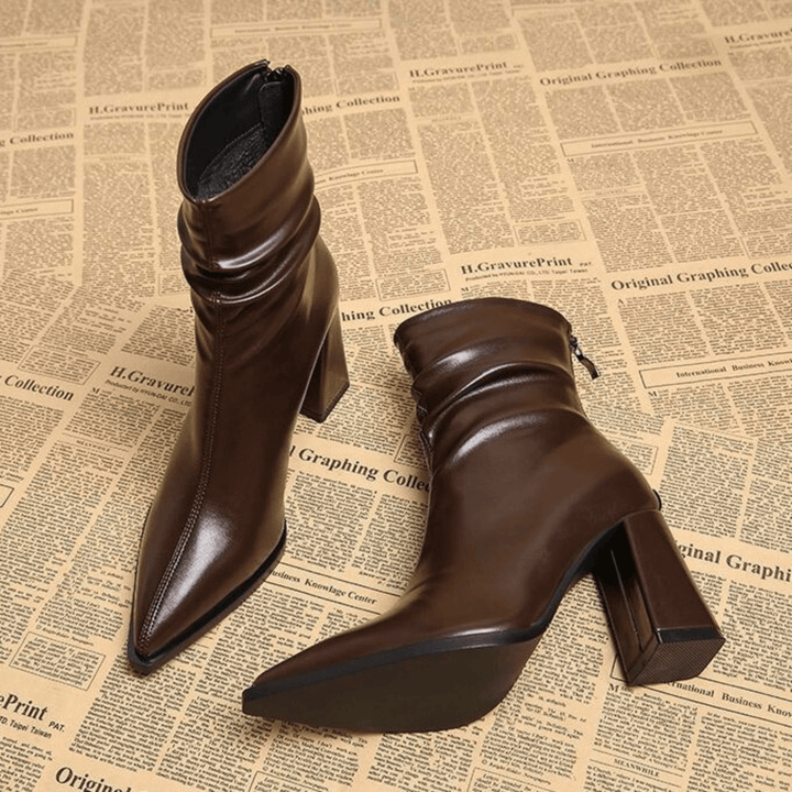 Seraphina Aveline Sculpted Leather Boot - Modern Style and Elegance - Heston Manor