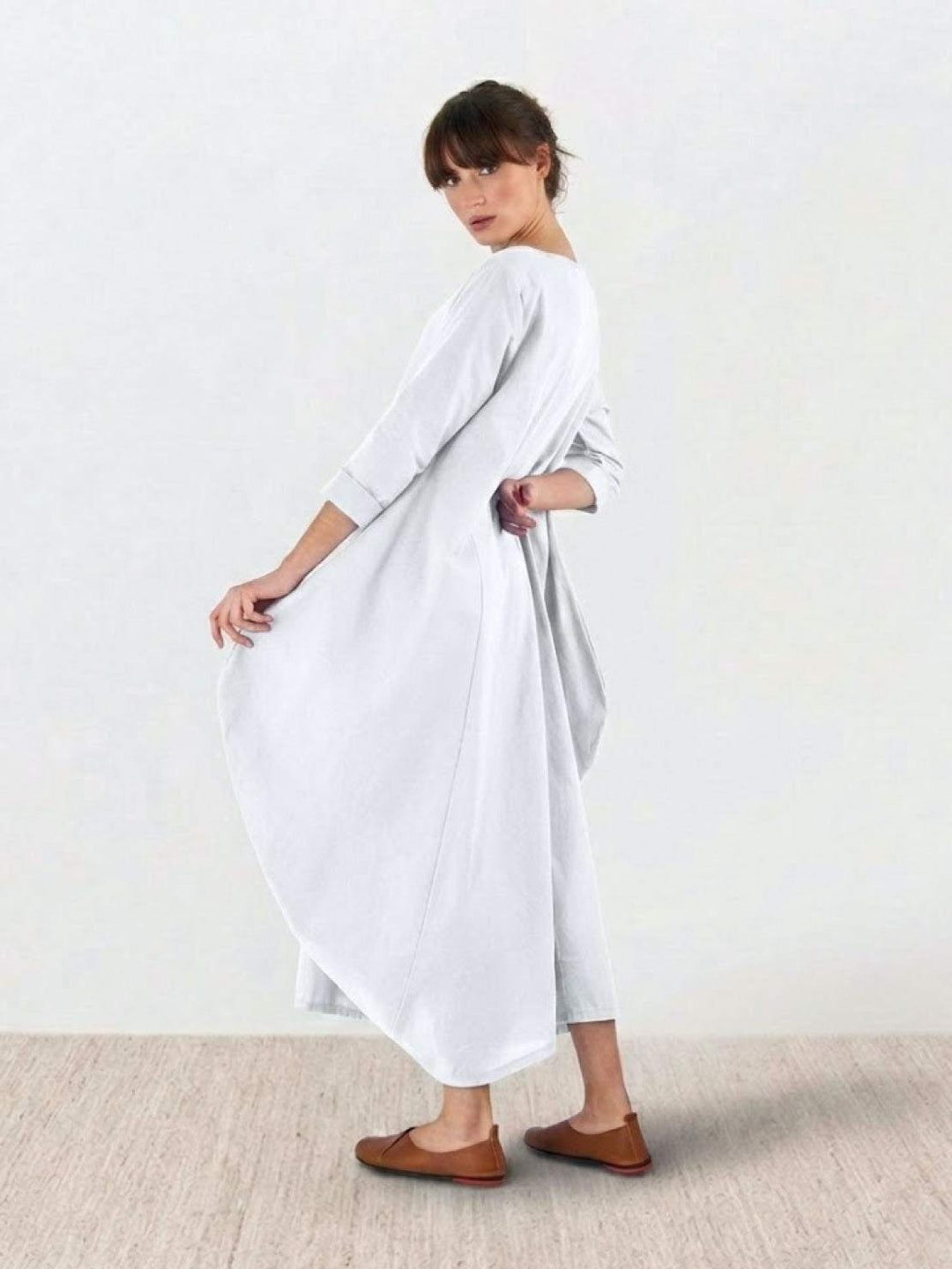 Boho Maxi Dress Womens - Oversized 3/4 Sleeves SerenaFlow - Heston Manor