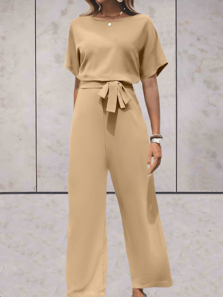 Women's Two-Piece Set - Camel Short Sleeve Outfit Padero - Heston Manor
