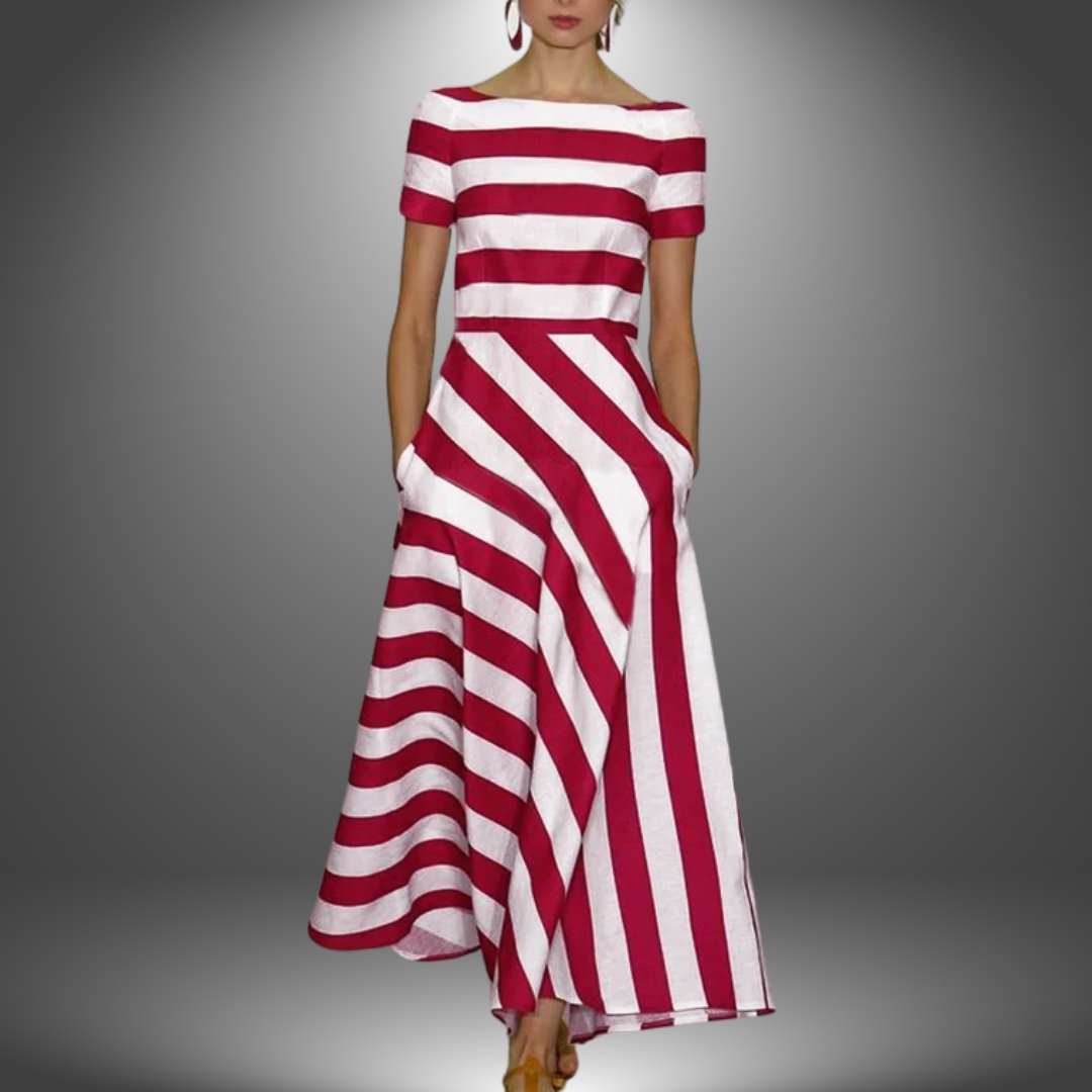 Striped Maxi Dress Womens - Handcrafted Flattering Fit Marceva - Heston Manor