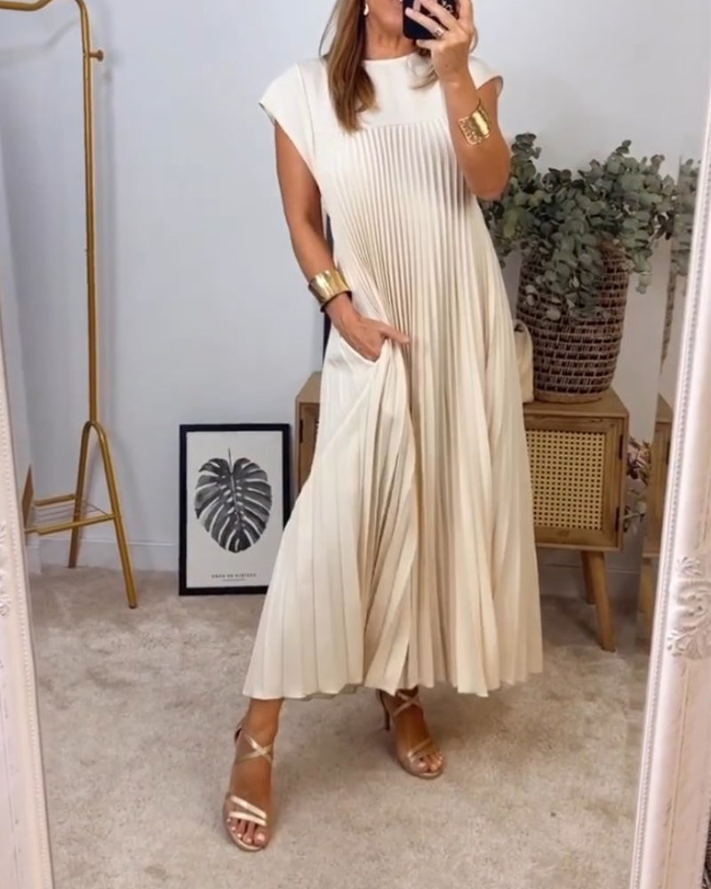 Maxi Dress Womens - Flowy Pleated Cocktail Gown Fernalyn - Heston Manor