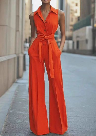 Wide-Leg Jumpsuit Womens - Sleeveless Formal Attire Blancara - Heston Manor