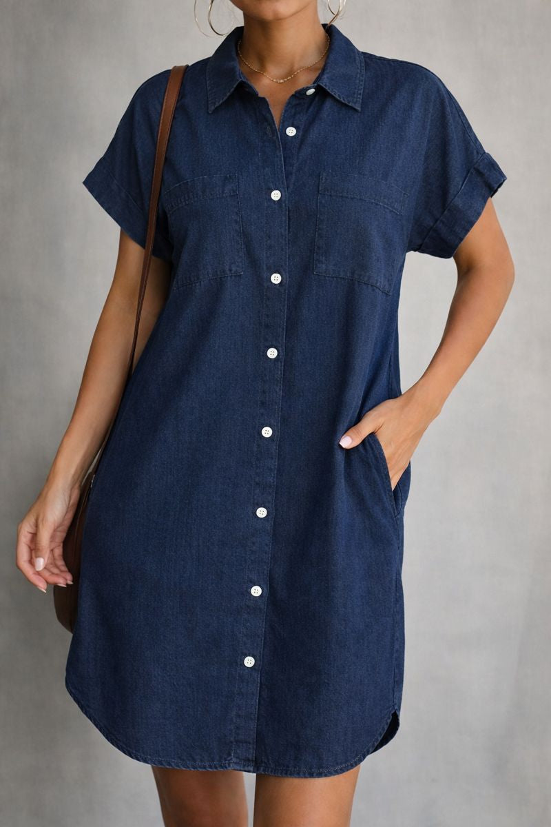 Denim Dress Womens - Flattering Structure Casual Wear Dress Francesca - Heston Manor