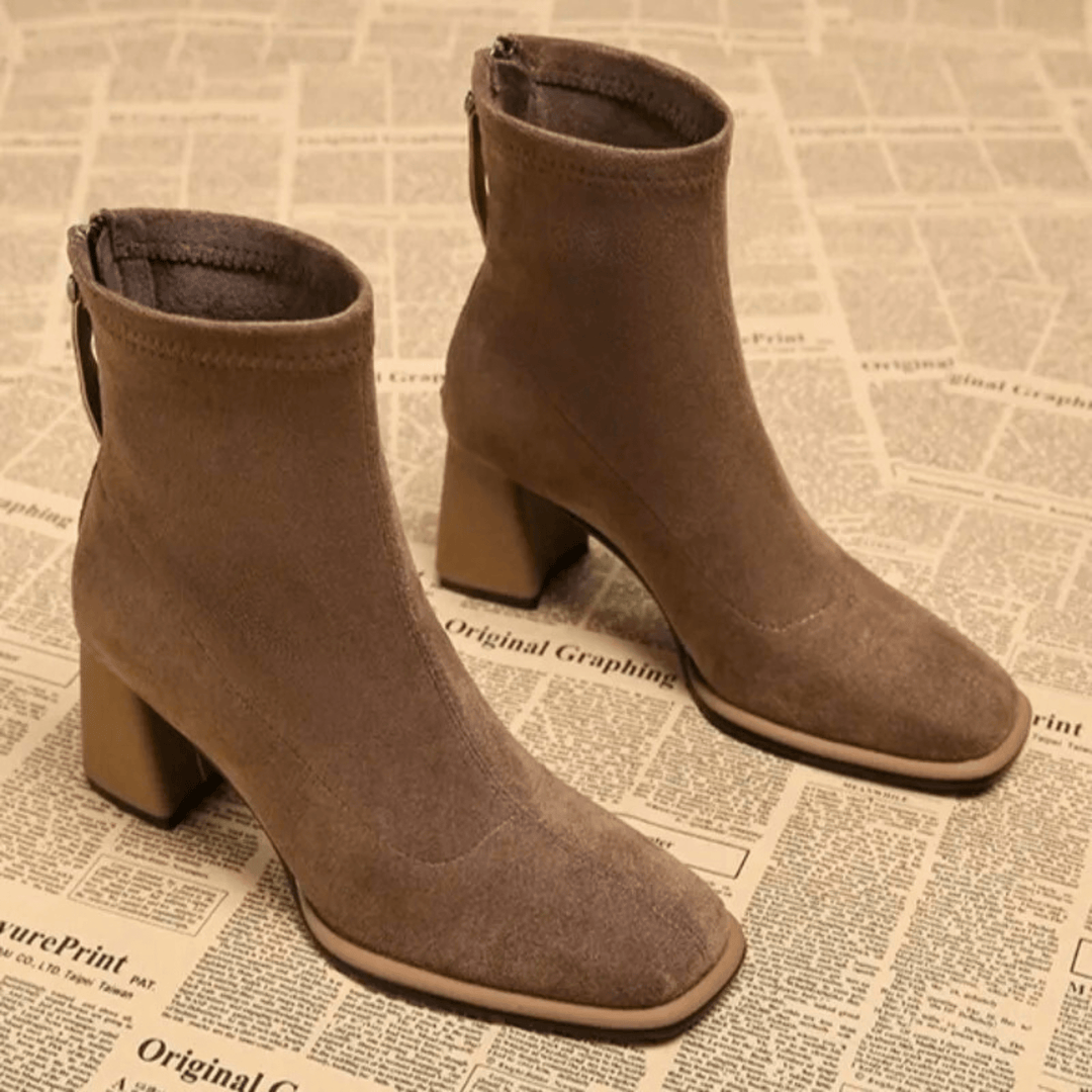 Bellora Suede Women's Boot - Modern Square Toe Style - Heston Manor