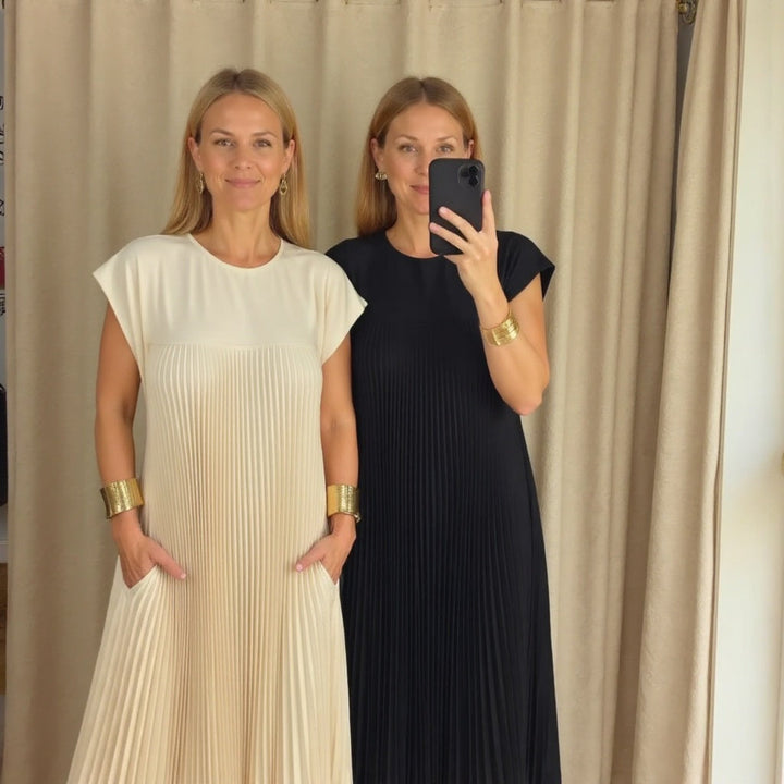 Maxi Dress Womens - Flowy Pleated Cocktail Gown Fernalyn - Heston Manor