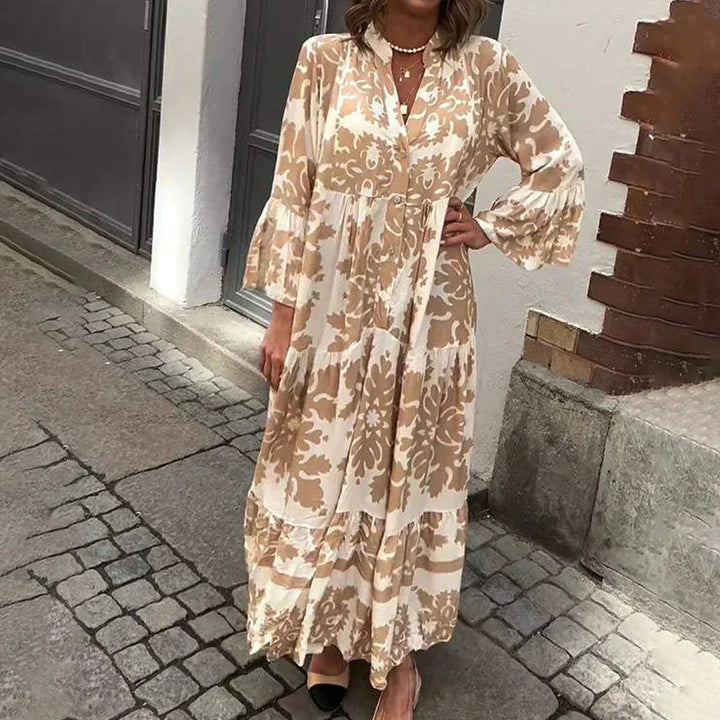 Boho Maxi Dress Womens - Flowy Printed Casual Outfit Zephra - Heston Manor
