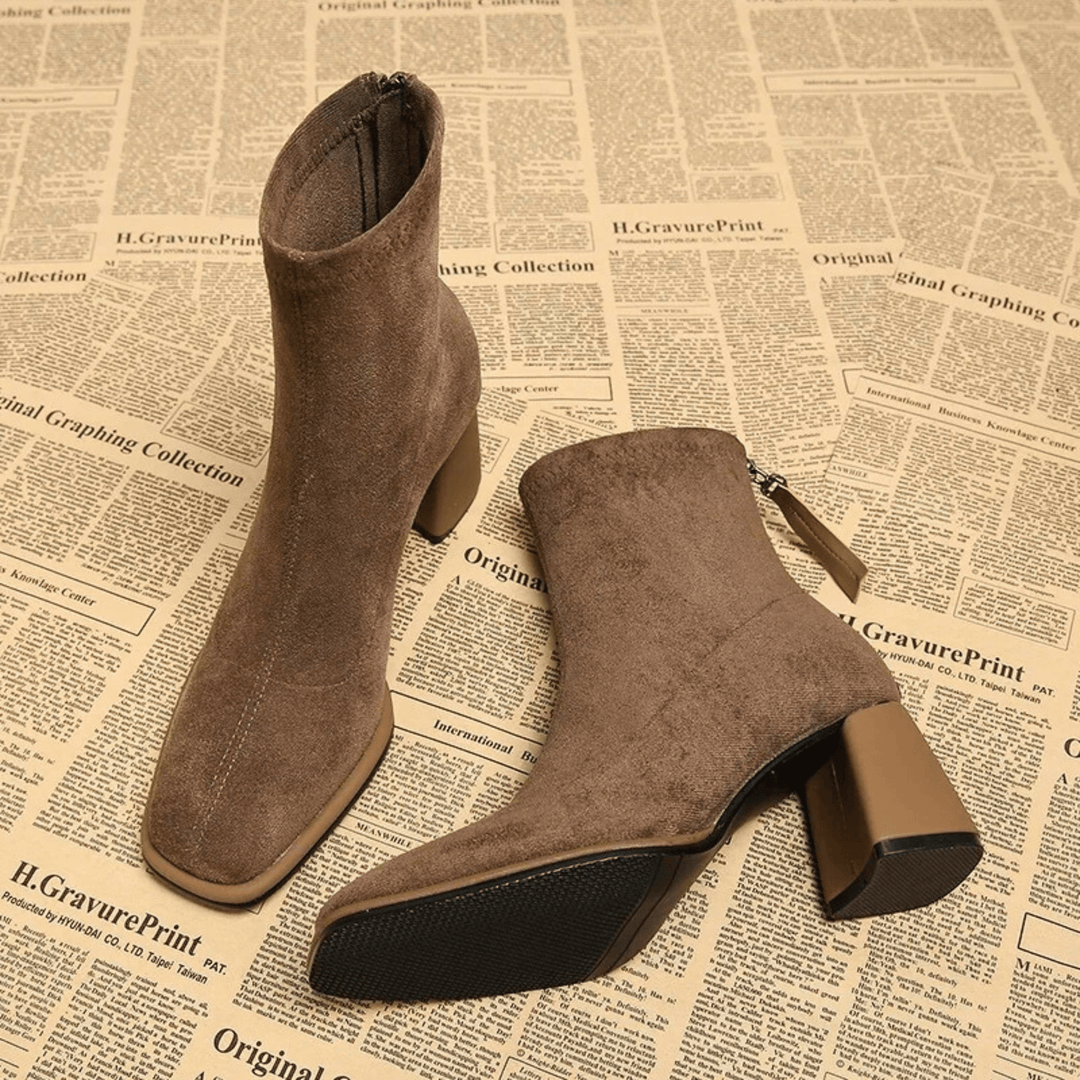 Bellora Suede Women's Boot - Modern Square Toe Style - Heston Manor