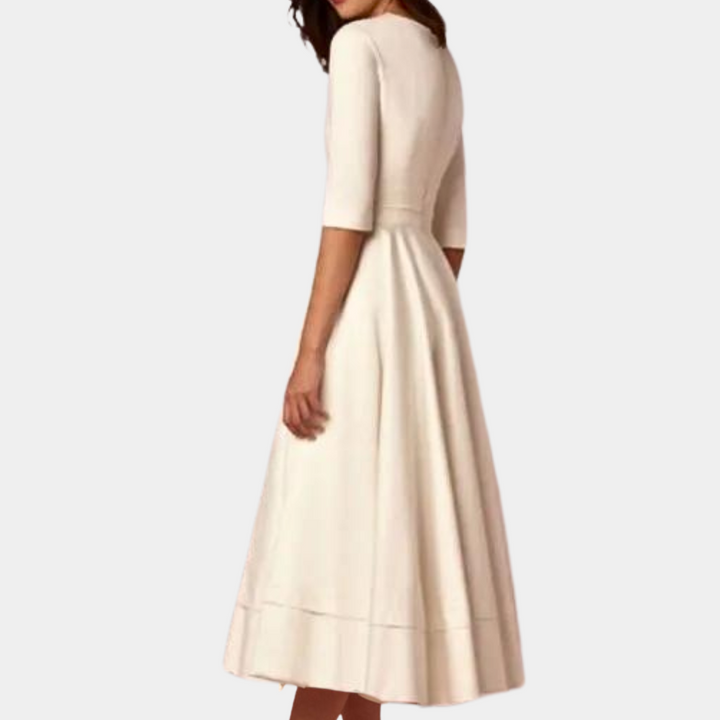 A-Line Midi Dress Womens - Elegant Everyday Comfort Joyelle - Heston Manor