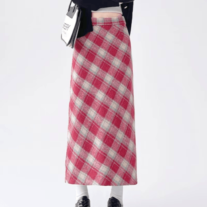 Elliott Cambridge Wool Skirt - Timeless Plaid Midi - Heston Manor