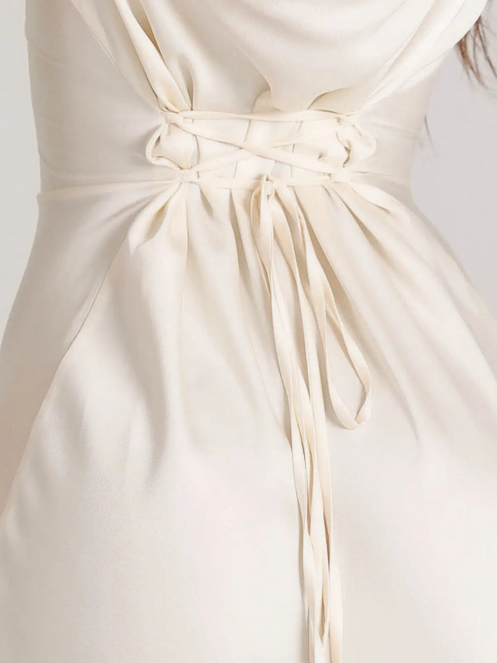 Satin Maxi Dress Womens - Formal Long Sleeve Gown Seraphina - Heston Manor
