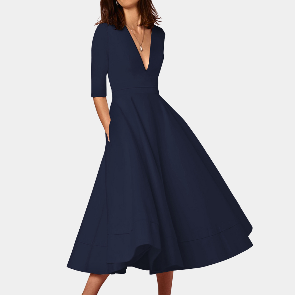 A-Line Midi Dress Womens - Elegant Everyday Comfort Joyelle - Heston Manor