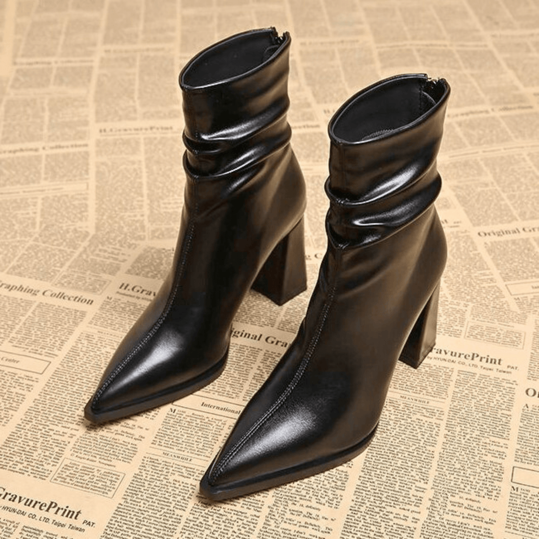 Seraphina Aveline Sculpted Leather Boot - Modern Style and Elegance - Heston Manor