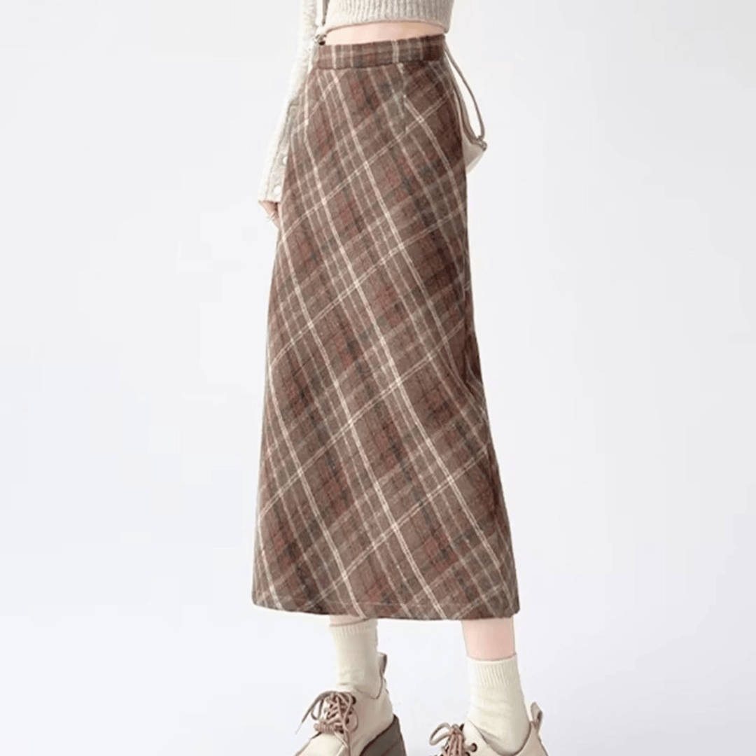 Elliott Cambridge Wool Skirt - Timeless Plaid Midi - Heston Manor