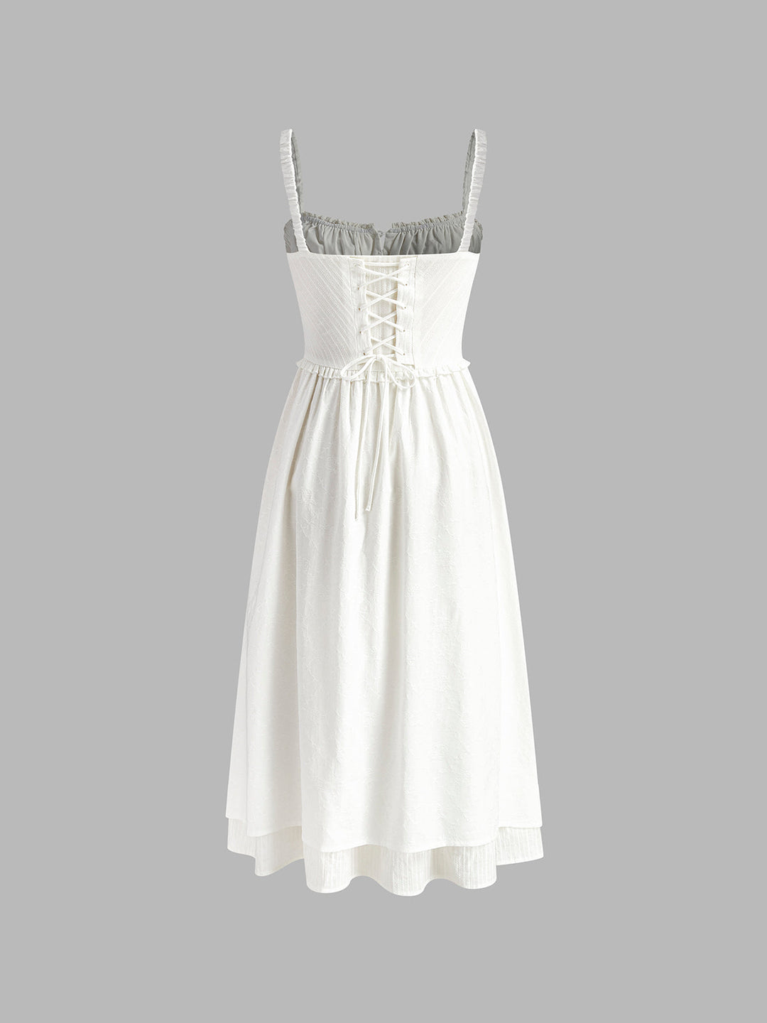 Ruffle Hem Midi Dress Womens - Smocked Button Bodice Beachwear Risara - Heston Manor