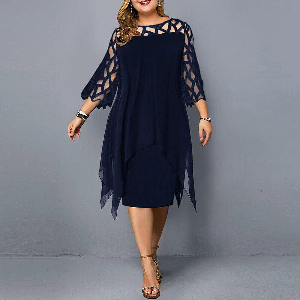 Midi Dress Womens - Flowy Draped Plus Size Wear StellaBliss - Heston Manor