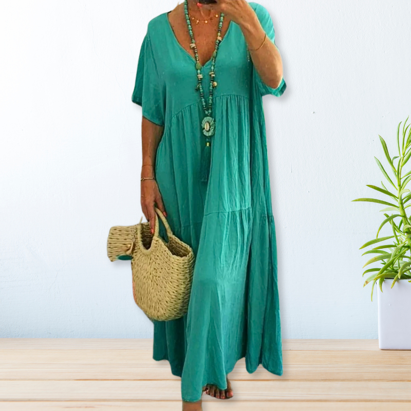 Elegant Draped Dress Womens - Breathable Graceful Design Clovaria - Heston Manor
