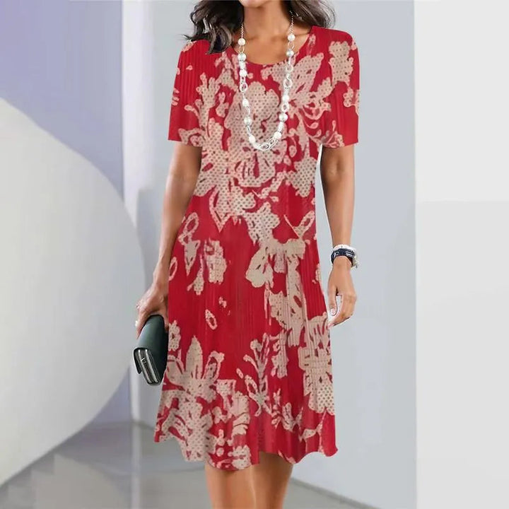 Print Midi Dress Womens - Vibrant A-Line Casual Wear Vivazo - Heston Manor