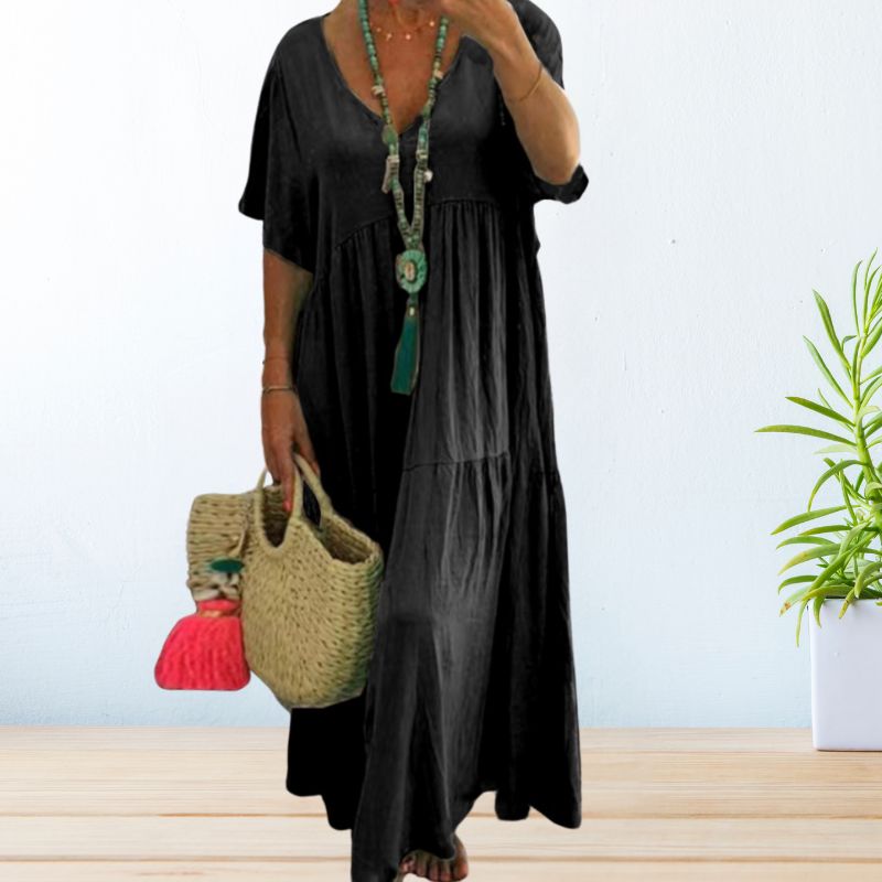 Elegant Draped Dress Womens - Breathable Graceful Design Clovaria - Heston Manor