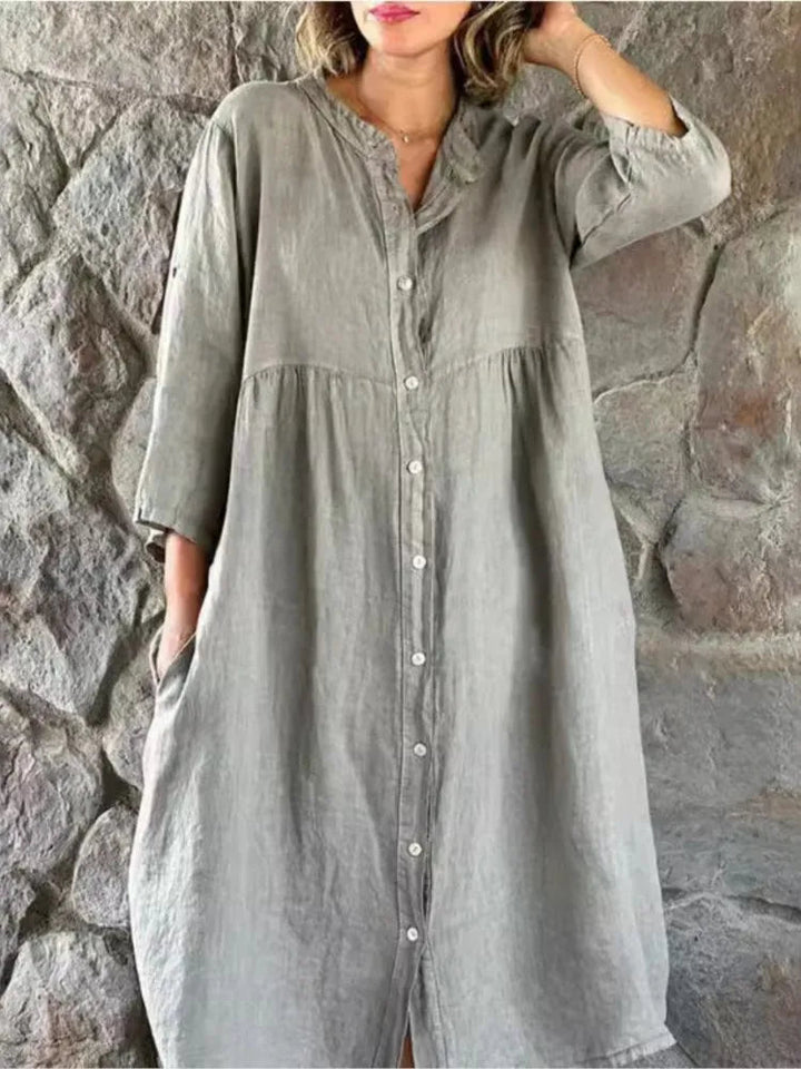 Button-Down Shirt Dress Womens - Versatile Summer Midi Dress Latoria - Heston Manor
