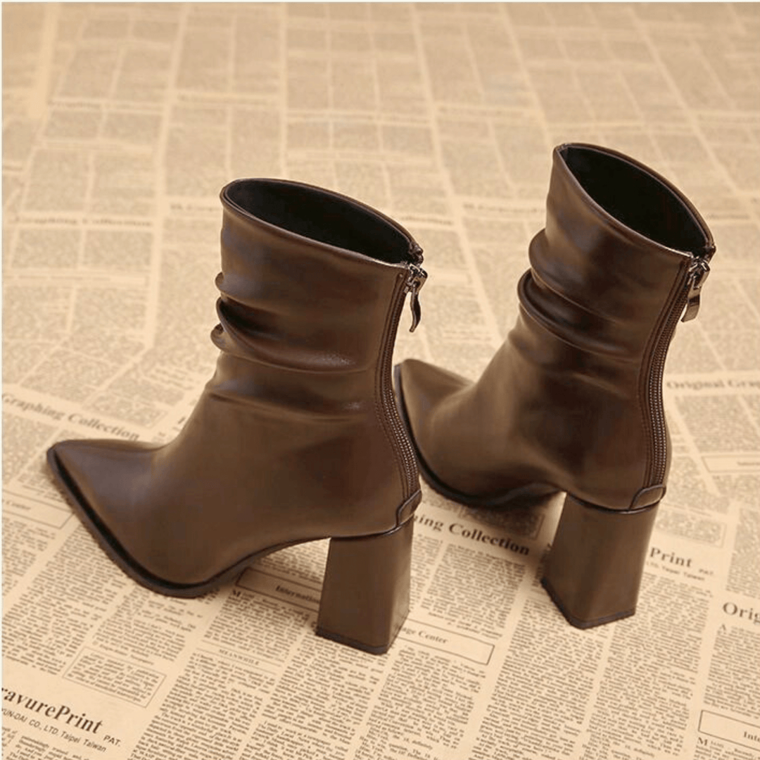 Seraphina Aveline Sculpted Leather Boot - Modern Style and Elegance - Heston Manor