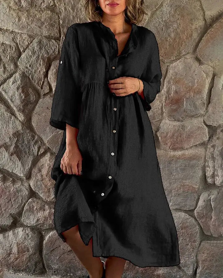 Button-Down Shirt Dress Womens - Versatile Summer Midi Dress Latoria - Heston Manor