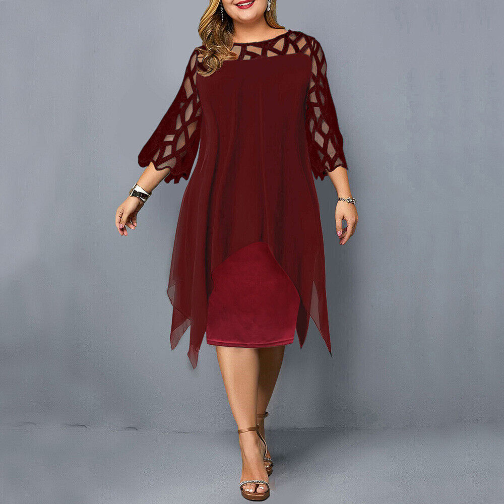 Midi Dress Womens - Flowy Draped Plus Size Wear StellaBliss - Heston Manor