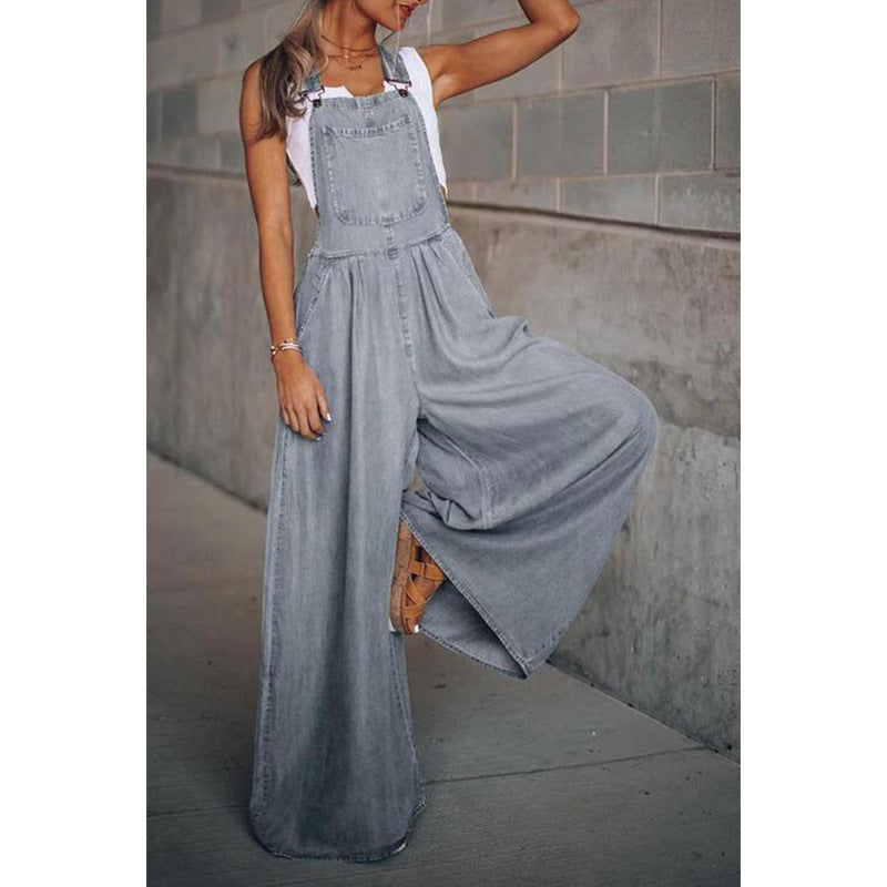 Denim Jumpsuit Womens - Wide-Leg Casual Overalls Arilo - Heston Manor