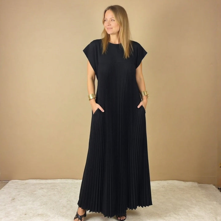 Maxi Dress Womens - Flowy Pleated Cocktail Gown Fernalyn - Heston Manor