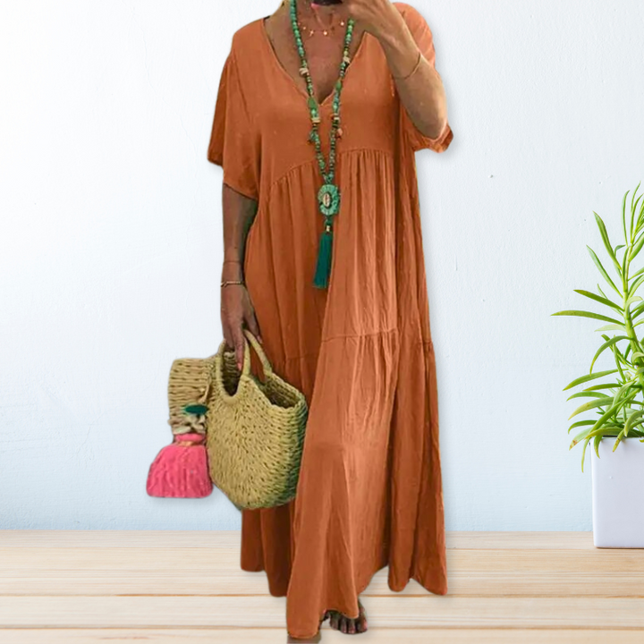 Elegant Draped Dress Womens - Breathable Graceful Design Clovaria - Heston Manor
